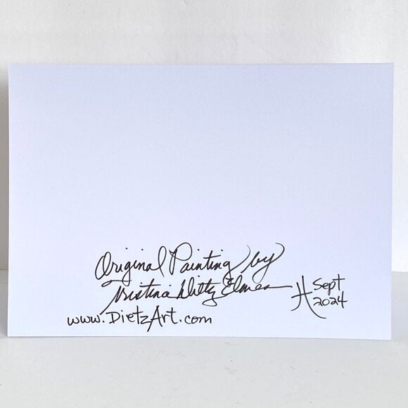 Shimmer Leaves Watercolor Ink Acrylic Art Handmade Original Blank Greeting Card - Picture 4 of 5